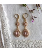 Marie-Antoinette, Boucles d'oreilles Baroques Rose, Reine de France, Royal