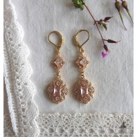Marie-Antoinette, Boucles d'oreilles Baroques Rose, Reine de France, Royal