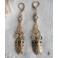 Boucles d'oreilles Art Déco Chandelier Cicada dorée, Cigale, Victoriennes, Gipsy, Scarabée, Dark Academia