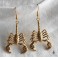 Vanessa Ives, Boucles d'oreilles Scorpion acier or, Dark Academia, Gothique