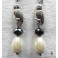 Tyto Alba, Boucles d'oreilles pendantes Chouette effraie argent et Perle goutte, hibou, Dark Academia