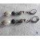 Tyto Alba, Boucles d'oreilles pendantes Chouette effraie argent et Perle goutte, hibou, Dark Academia