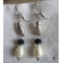 Tyto Alba, Boucles d'oreilles pendantes Chouette effraie argent et Perle goutte, hibou, Dark Academia