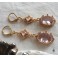 Boucles d'oreilles édouardiennes ovales rose pâle or, Dormeuses roses, Régence, Renaissance, victorien, Renfaire