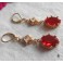 Boucles d'oreilles édouardiennes ovales Rouge or, Dormeuses rouges, Régence, Renaissance, victorien, Renfaire