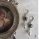 Boucles d'oreilles élisabéthaines Tudor Reine Losange étoilé noir & perle argent, Renaissance, médiéval, Dark Academia, Royal