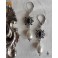 Boucles d'oreilles élisabéthaines Tudor Reine Losange étoilé noir & perle argent, Renaissance, médiéval, Dark Academia, Royal