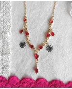 Stendhal Collier Victorien le Rouge et le noir, Rose noire, Gothique, Renaissance