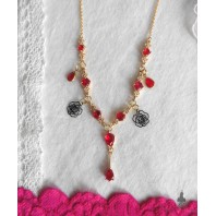 Stendhal Collier Victorien le Rouge et le noir, Rose noire, Gothique, Renaissance