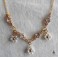 Marguerite, Collier Régence fleurs de perles et zircons Blanc, Mariage, Coquette, Tudor, Renaissance