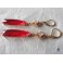 Boucles d'oreilles pendantes Art Déco Losanges Larmes rouge or, Gouttes, Reine, Renaissance, Cottagecore, Victorien