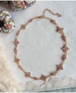 Princess, Pink White Medieval Statement Necklace, Ren Faire, Tudor queen, Diamond, Renaissance, Gothic