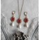 Parure Boucles d'oreilles Collier Rouge or, Régence, Renaissance, victorien, Renfaire
