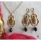 Parure Cleopâtre Boucles d'oreilles Collier Scarabée or